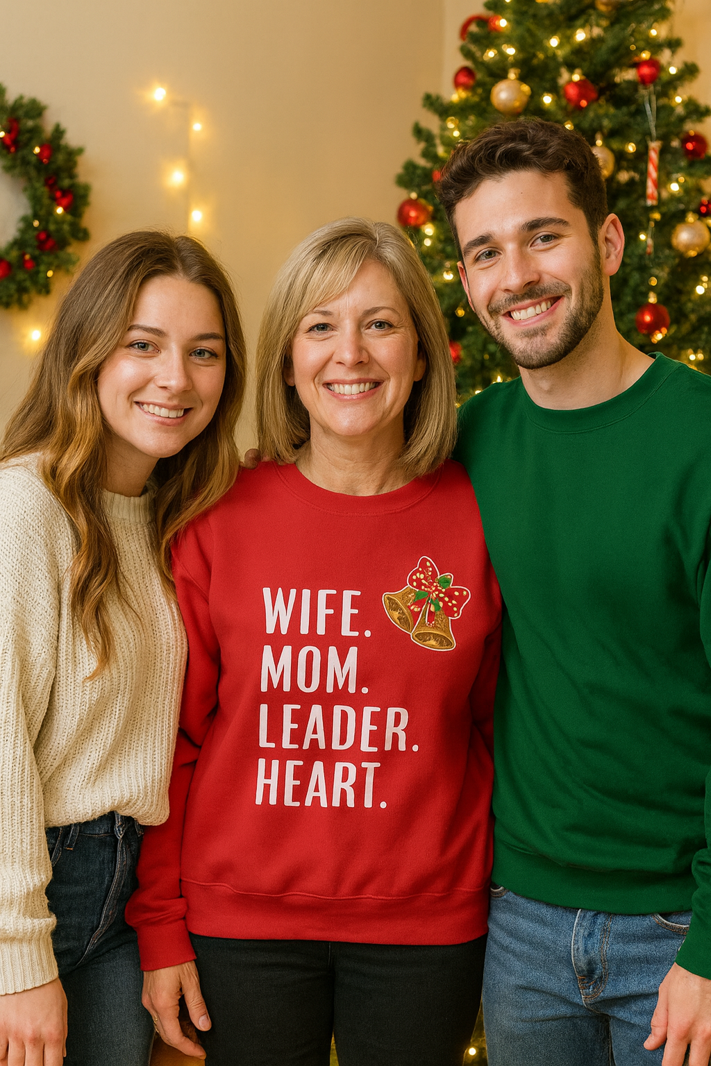 Holiday Heart Sweatshirt – Cozy Christmas Gift for Moms with Love