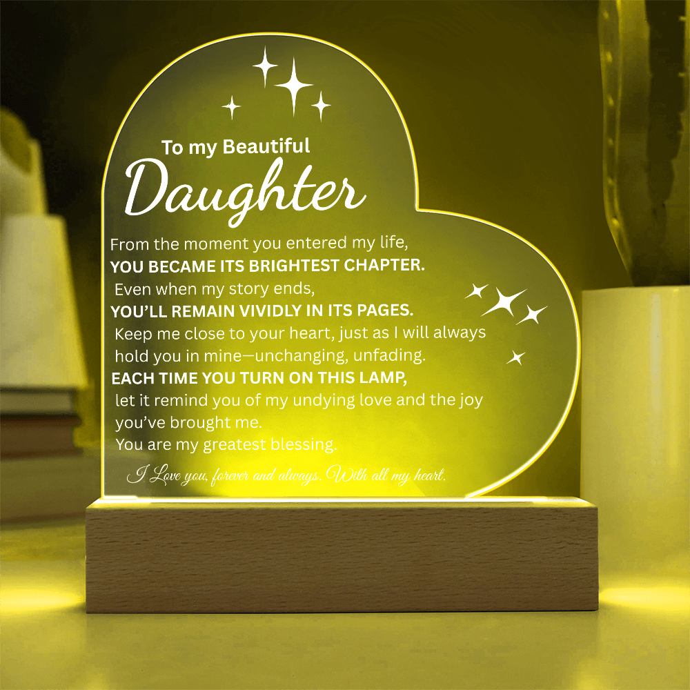 To My Beautiful Daughter | Engraved Night-Light Keepsake from Mom or Dad