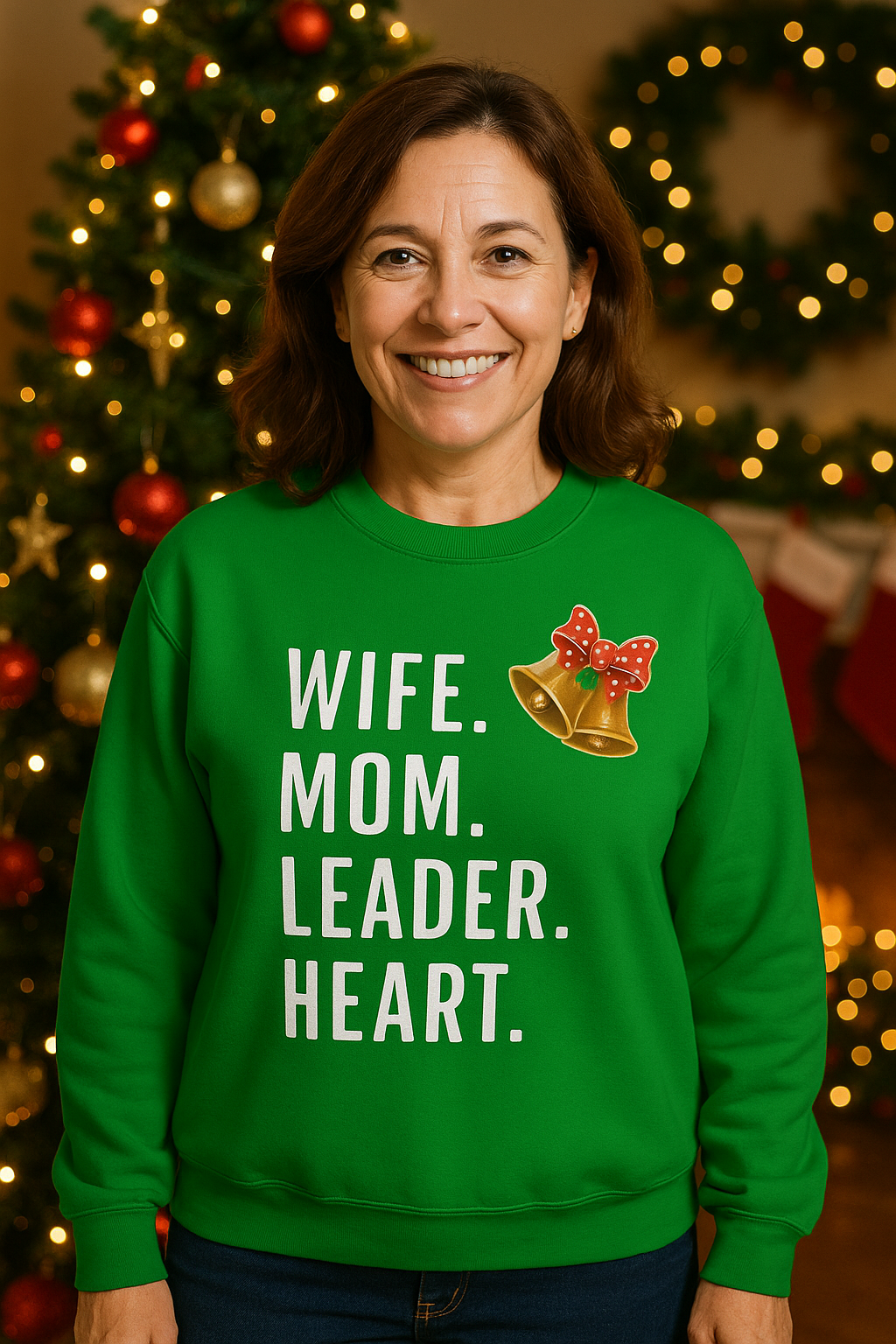 Holiday Heart Sweatshirt – Cozy Christmas Gift for Moms with Love