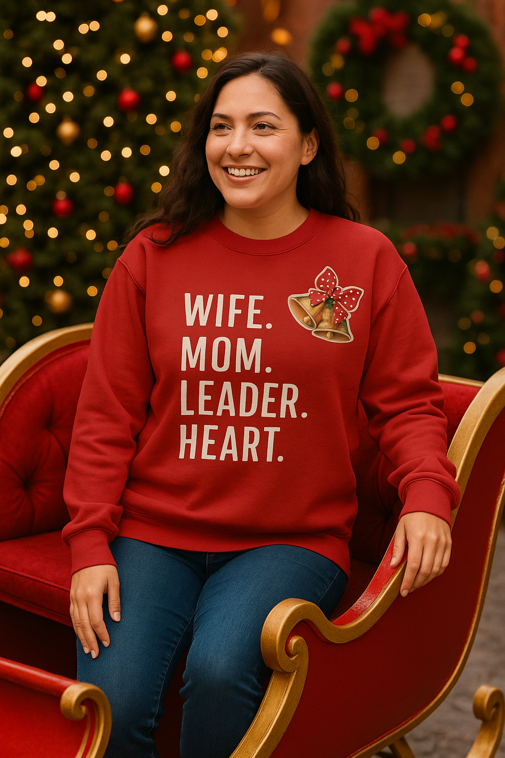 Holiday Heart Sweatshirt – Cozy Christmas Gift for Moms with Love