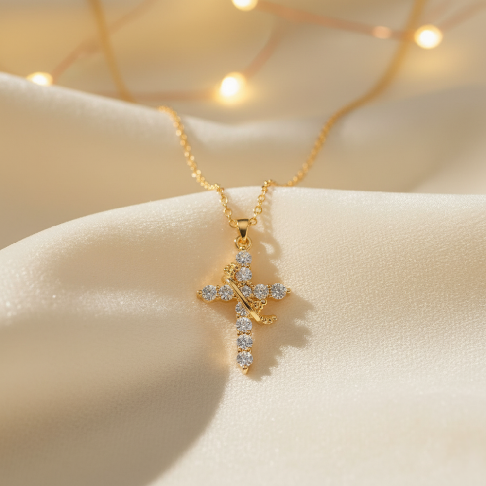 Elegant Rotating Cross Necklace