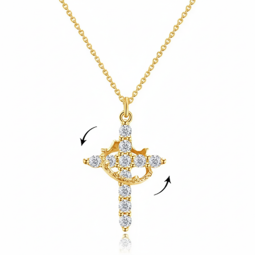Elegant Rotating Cross Necklace