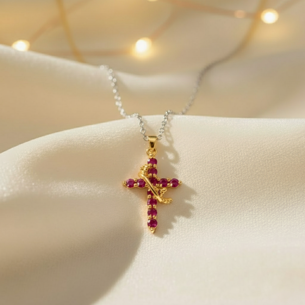 Elegant Rotating Cross Necklace